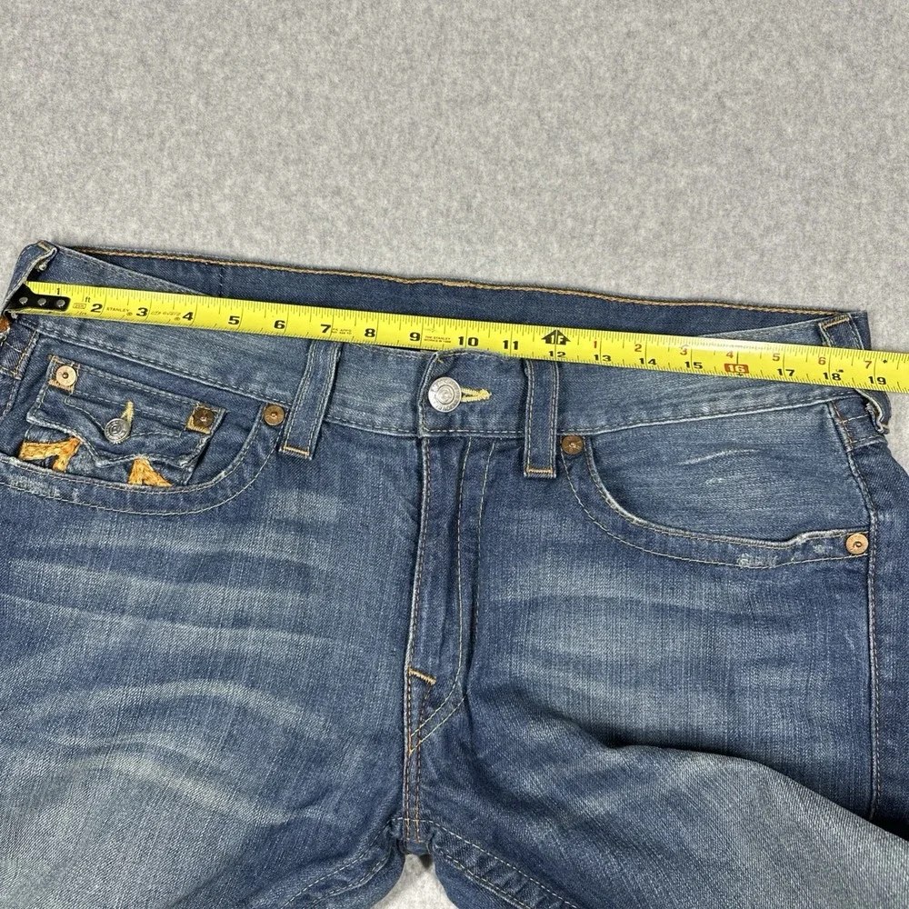 True Religion Men's Boot Cut Jeans Size 36(Fit 37x32) Medium Wash Fade Made USA
